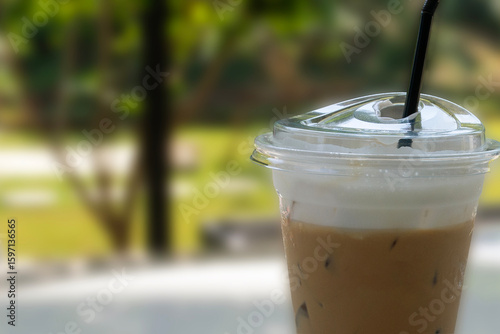 Ice coffee made refreshing but plastic cup may be a garbage.