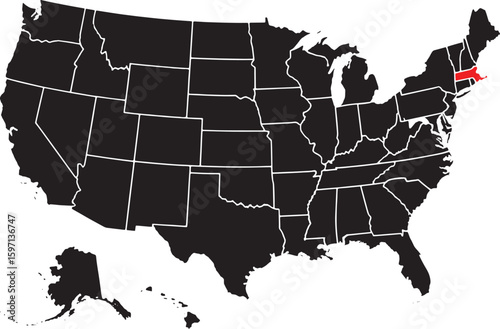 Map highlighting Rhode Island's location within the United States.