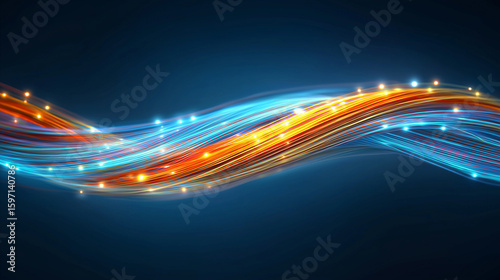 Glowing fiber optic strands cable light