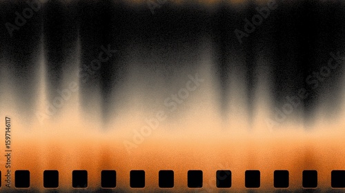 abstract burnt film strip texture with vertical light leaks and orange black gradient overlay for retro b-roll use