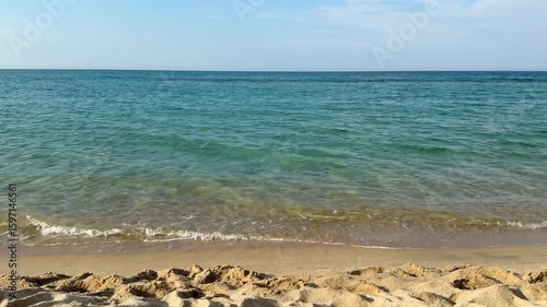 Peaceful waves of the sea in Anmok beach, Gangneung, South Korea