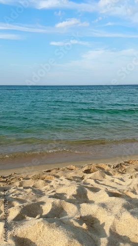 Peaceful waves of the sea in Anmok beach, Gangneung, South Korea