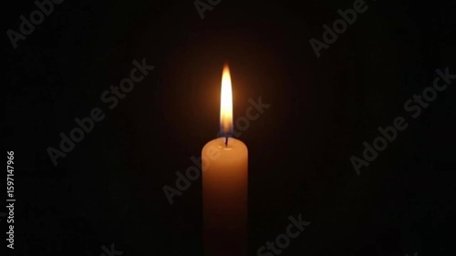 Real-time candle flame flickering in dark moody space with soft shadow