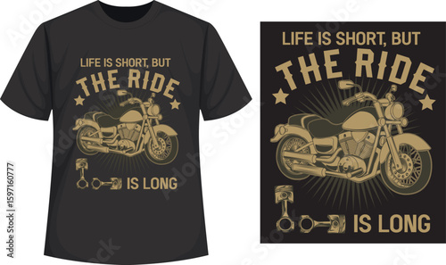 Life Is Short But Ride Is Long Riders Quote T Shirt Design Vector