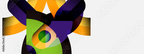 Abstract floral design. Vivid colors blend, creating dynamic petal shapes. Composition feels modern, energetic, visually striking.