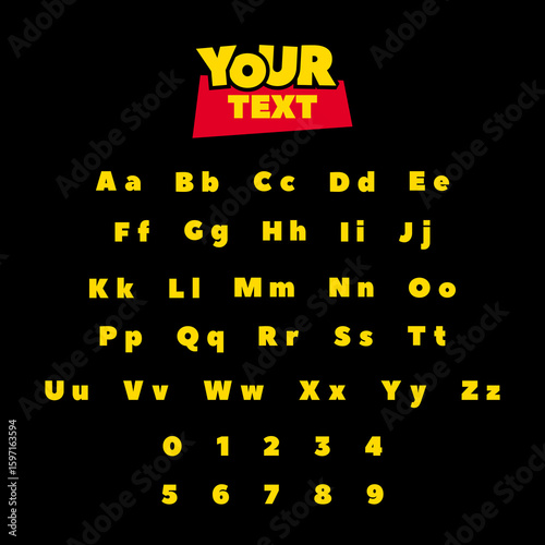 Toy Story Inspired Font Alphabet and Numbers Vector