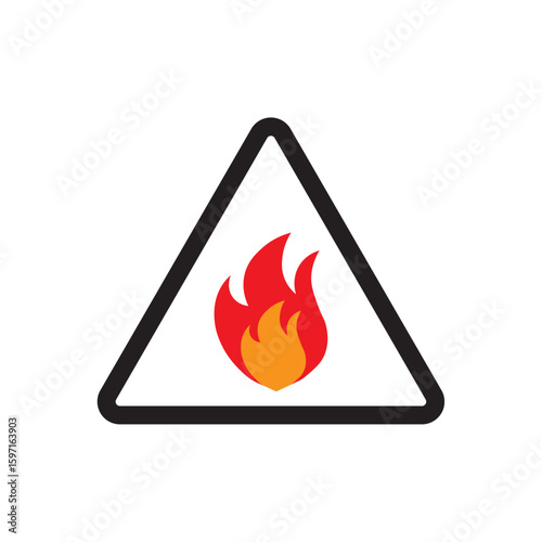 flammable area sign flat icon vector