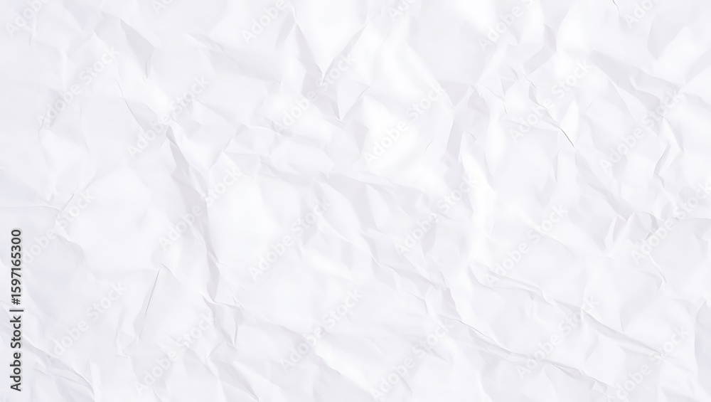Obraz premium White crumpled paper texture background for design, Empty sheet of paper texture close-up