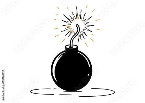 Cartoon Bomb Explosion Illustration for Fun and Action