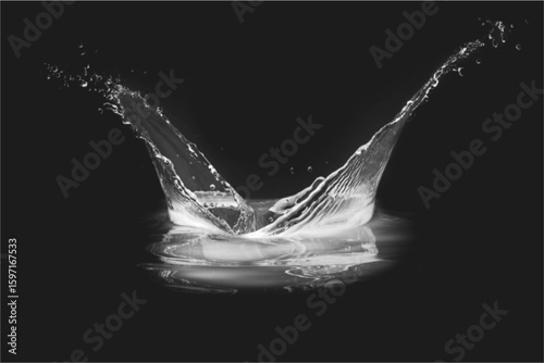 Abstract textured background with leaf shadow and vibrant colored paint splashes on white