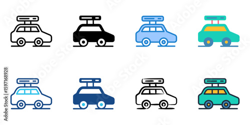 Road trip icon set multiple style collection 
