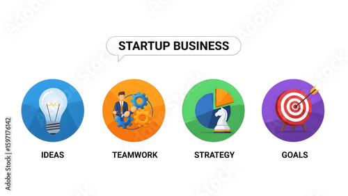 Innovative Startup Business Icons and Concepts  onceptual Icons for Business Entrepreneurship and Strategy Modern Business Planning and Teamwork Symbols