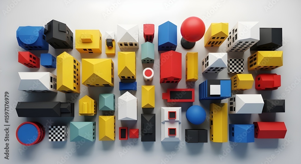 Fototapeta premium Rangin Aakritiyon Ka Shahar