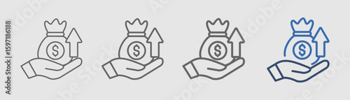 investment icon set outline