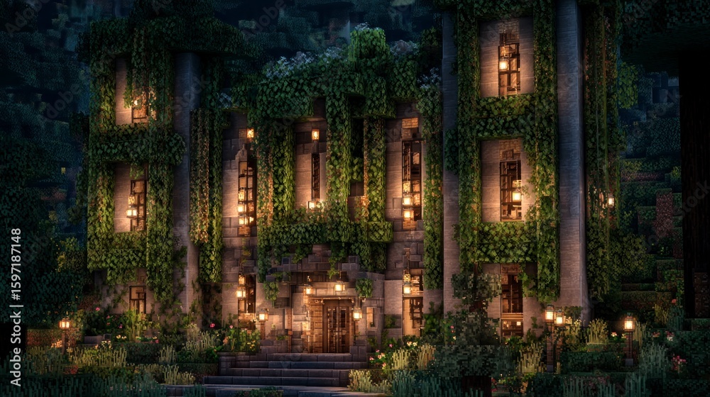 Mysterious mansion at night Mysterious mansion at night
