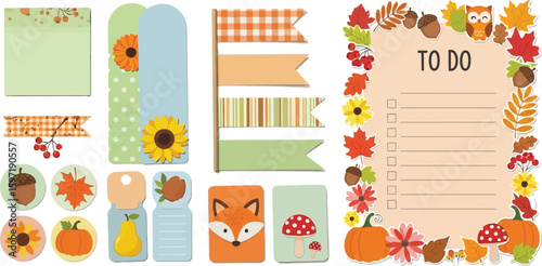 Autumn planner stickers fall themed to do list and scrapbook embellishments for seasonal organization