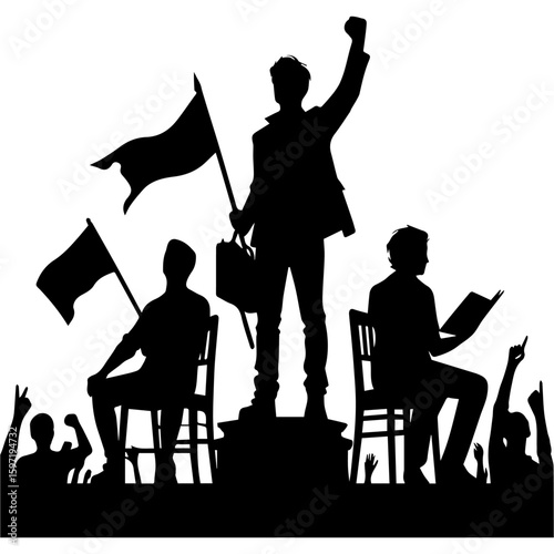 Protest Crowd Silhouette