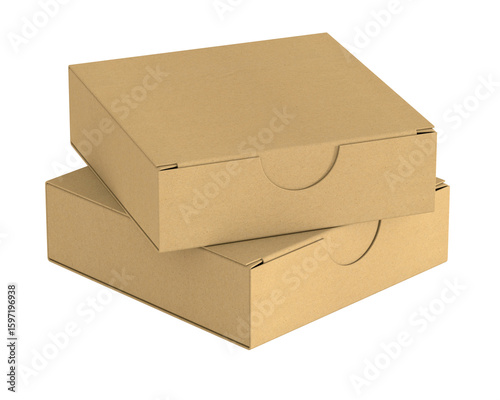 Cardboard box on white back...