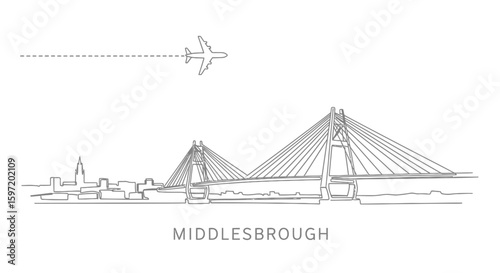 Middlesbrough Skyline Tees Transporter Bridge art.