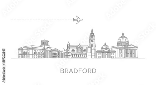 Wallpaper Mural Bradford Skyline Vector Travel. Torontodigital.ca