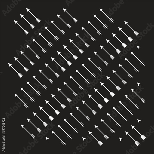 bow and arrow doodle seamless pattern background