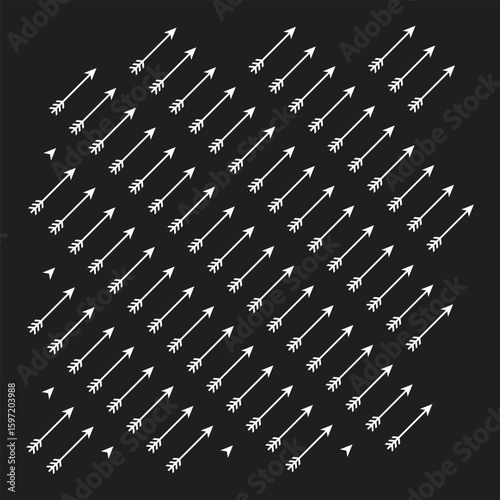 bow and arrow doodle seamless pattern background