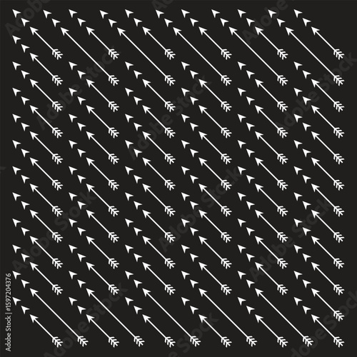 bow and arrow doodle seamless pattern background