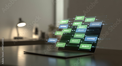 Obraz na płótnie Interactive laptop display interface