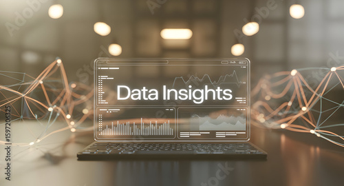 Modern laptop showing data insights
