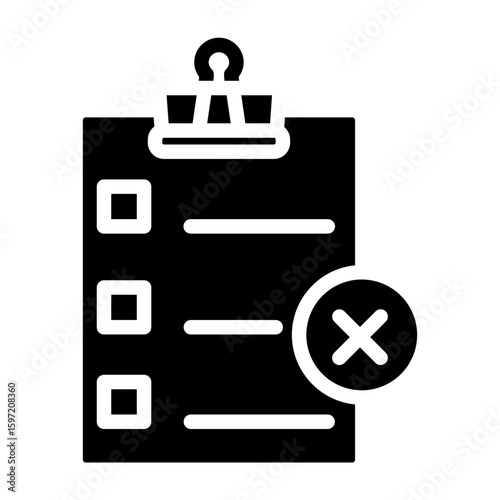Task Missed Vector Glyph Icon Design