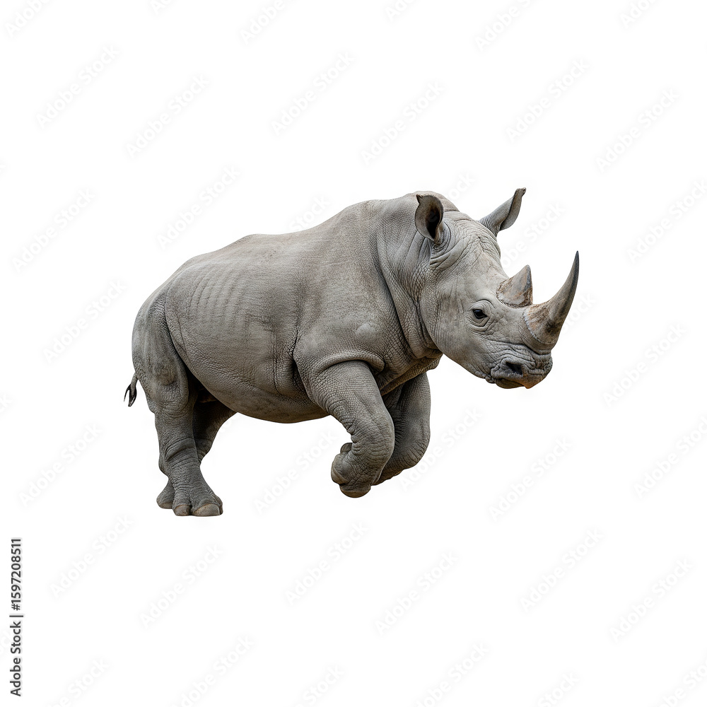 Fototapeta premium rhinoceros isolated on white generative AI