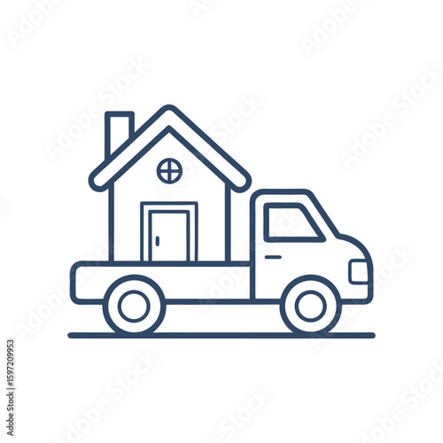 moving house icon on white background