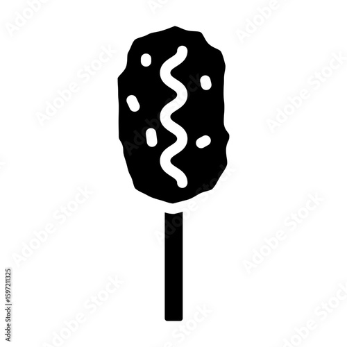 Corn Dog Vector Glyph Icon Design