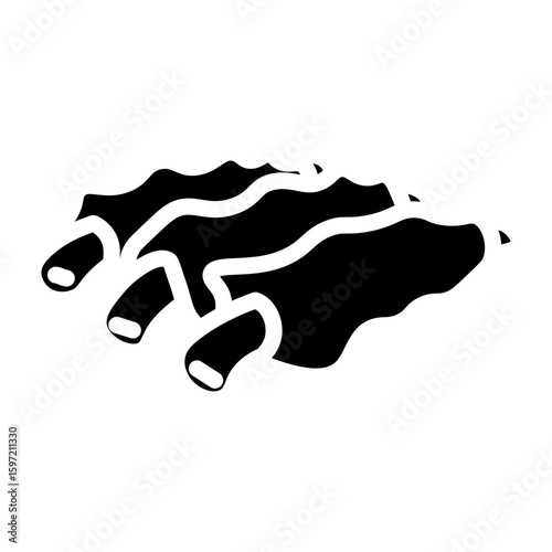 BBQ Ribs Vector Glyph Icon Design