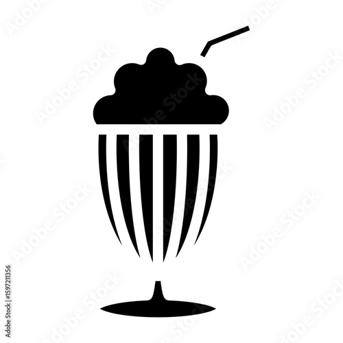 Milkshake Vector Glyph Icon Design