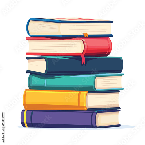 Paper books stack