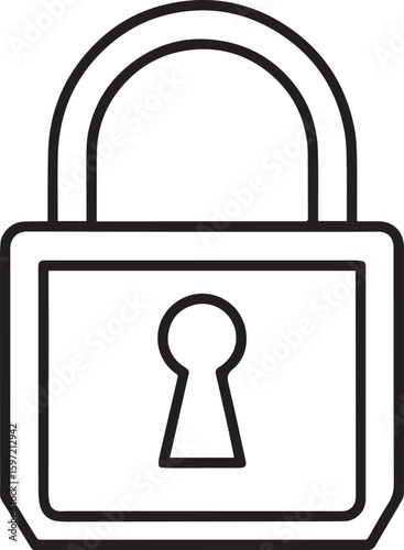 Padlock outline vector illustraion