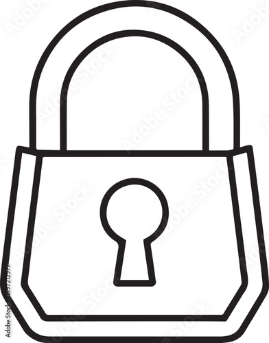 Padlock outline vector illustraion