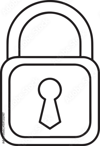 Padlock outline vector illustraion
