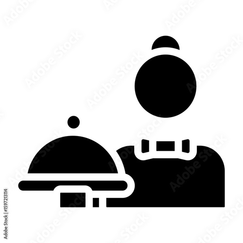Waitress Vector Glyph Icon Design