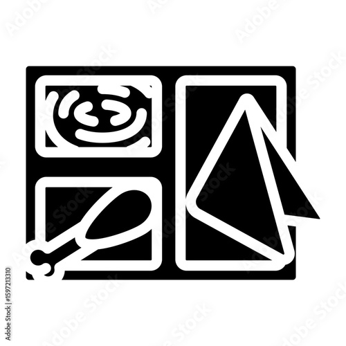 Meal Prep Tray Vector Glyph Icon Design