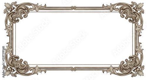 Decorative rectangular frame with ornate corner embellishments