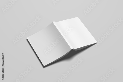 Fényképezés Top view of back brochure mockup with book design.