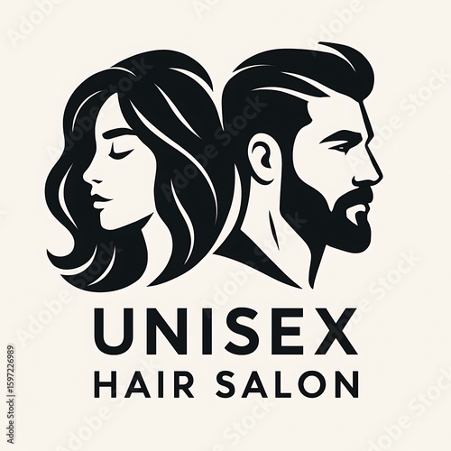  Modern Unisex Hair Salon Logo for Men and Women
