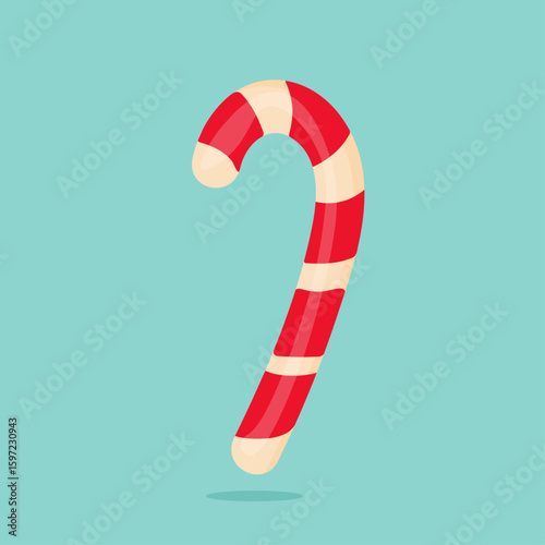 Candy cane. Sweet stripes candy. Merry Christmas design. 