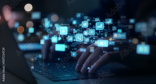 Digital work night time laptop