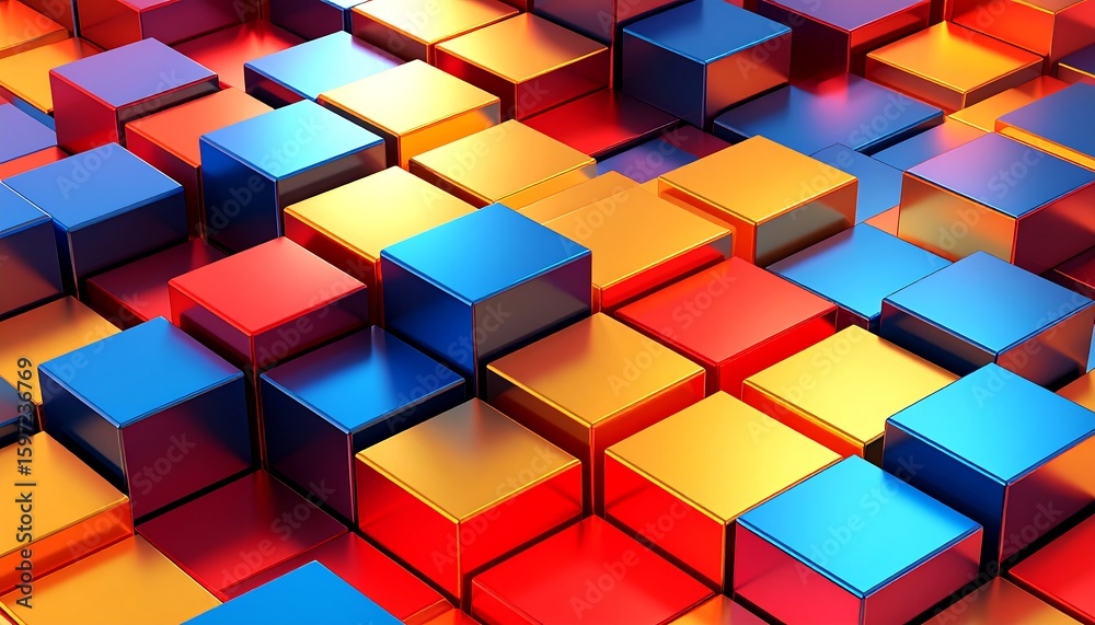 Obraz premium Abstract colorful 3D cubes