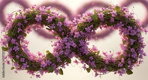 Floral Infinity Symbol: Soft Pink Flowers, Elegant Design, Serene Mood,  Botanical Illustration.