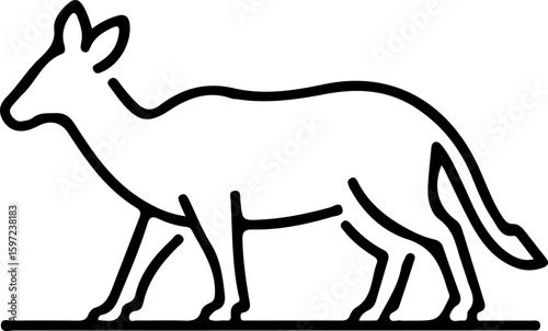 A line art graphic for keyword selection of an animal, most likely a deer.