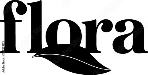 Flora" is spelled in a bold typeface above a leaf illustration